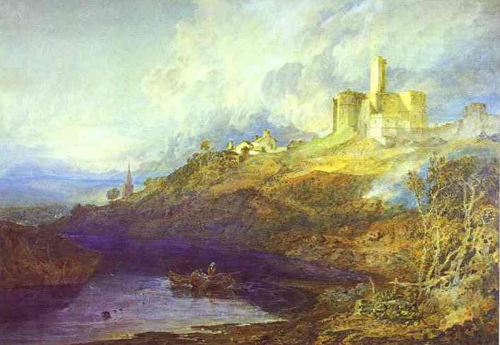 Warkworth Castle Northumberland Thunder Storm Approaching at Sun-Set., J.M.W. Turner